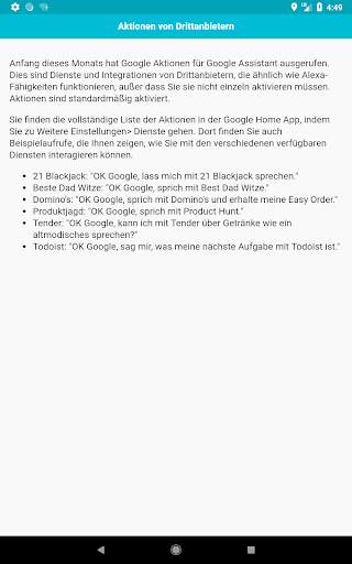 Befehle für Google Assistant screenshot 8