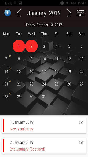 UK Calendar App with Holidays screenshot 1