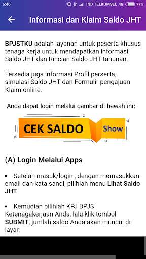 Cek saldo bpjs ketenagakerjaan screenshot 2