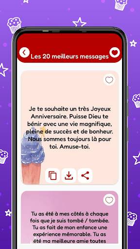 Cartes d’anniversaire Messages screenshot 2
