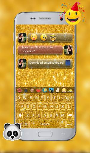Gold Glitter Emoji Keyboard - Gold Emoji Keyboard screenshot 2