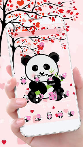Pink Cute Baby Panda Theme screenshot 1