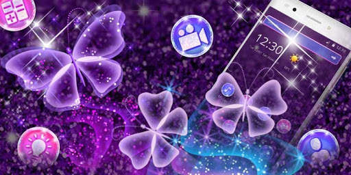 Glitter Neon Butterfly Theme screenshot 4
