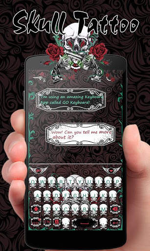 Skull Tatto GO Keyboard Theme स्क्रीनशॉट 1