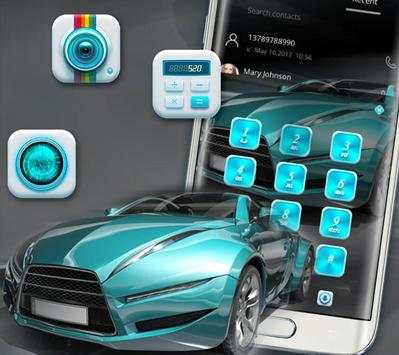 Blue Speeding Car Theme 7 تصوير الشاشة