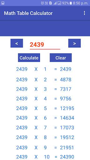 Math Table Calculator screenshot 5