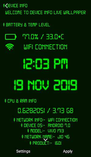 My Device Info Live Wallpaper screenshot 1