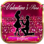 Valentines Red Rose Typany Keyboard icon