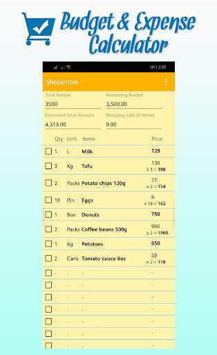 Shopamore  Shopping List, Budget & Expense Tracker screenshot 3