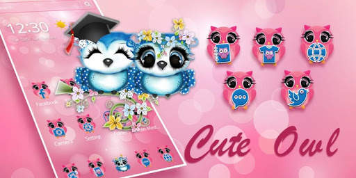 Pink Lovely Cute Owl Theme screenshot 4