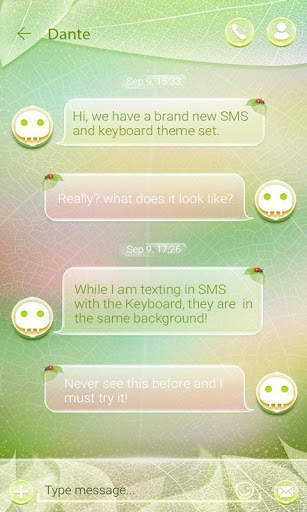 (FREE) GO SMS PRO LEAVES THEME स्क्रीनशॉट 3