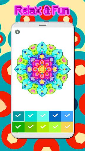 Mandala Pixel Art. Coloring by number. screenshot 5