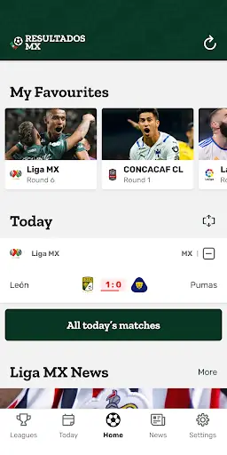 Resultados MX Soccer Results screenshot 1