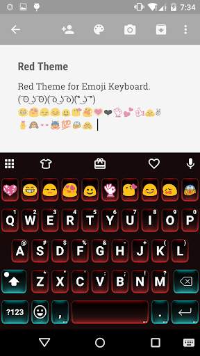 Red Love Emoji Keyboard Theme screenshot 1