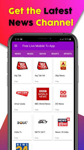 Free Live Tv Mobile App screenshot 1