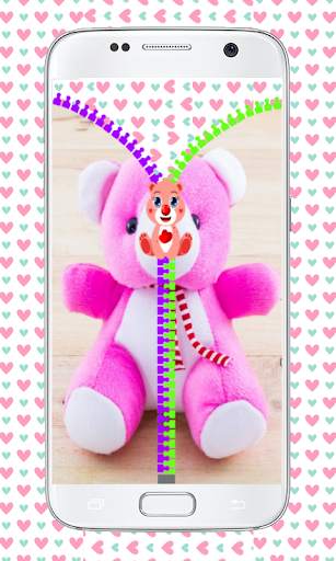 Zipper lock screen teddy bear screenshot 4