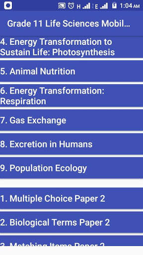 Grade 11 Life Sciences Mobile Application screenshot 2