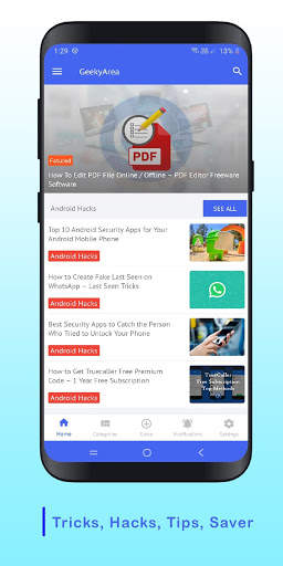 GeekyArea - Mobile Tricks, Hacks & Status Saver screenshot 3