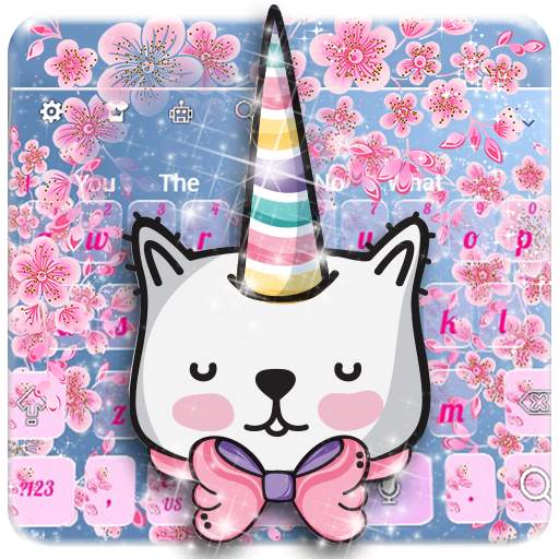 Cute Cat Flower Keyboard 10001002