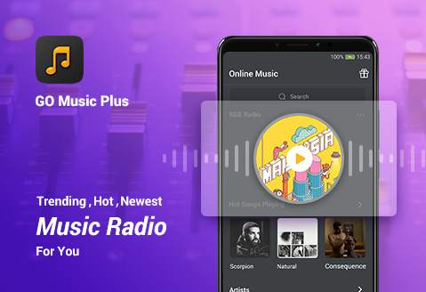 GO Music Player Plus - Free Music, Radio, MP3 screenshot 1