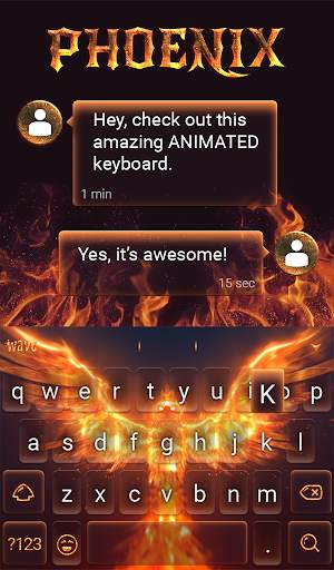 Phoenix Animated Keyboard   Live Wallpaper screenshot 3