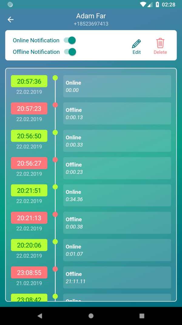 Whatloggy - Whatsapp online notification screenshot 1