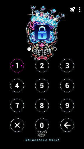 Rhinestone Skull - App Lock Master Theme screenshot 2