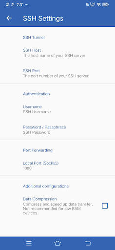 ThirdySSH Sock Tunnel VPN screenshot 3