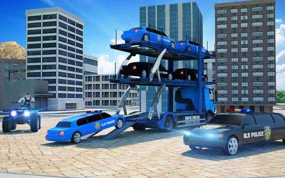 US Police Limousine Car: Truck Transporter Game screenshot 8