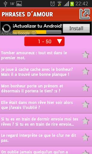 Phrase damour pour Whatsapp screenshot 2