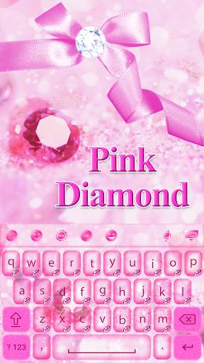Pink Diamond Keyboard Theme 4 تصوير الشاشة