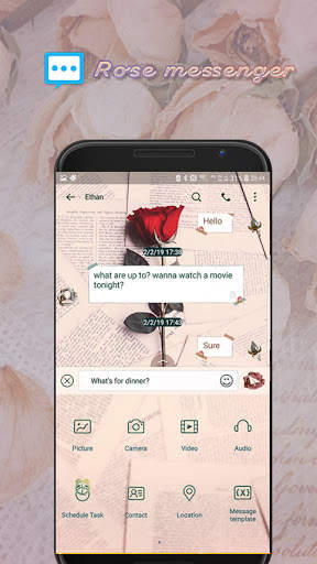 Rose messenger skin for Next SMS screenshot 1