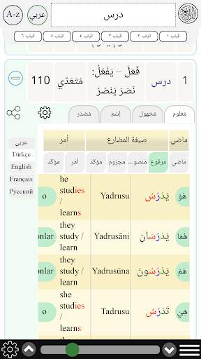 Arabic verb conjugation screenshot 3