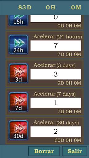 Calculadora Speed Up Lords Mobile screenshot 5