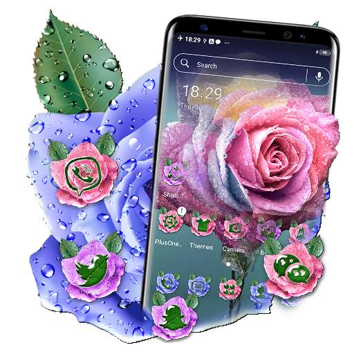 Rose Water Drop Theme Launcher 1.0.1