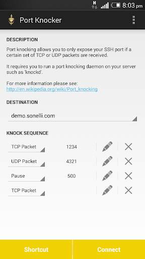 JuiceSSH PortKnocker Plugin screenshot 1