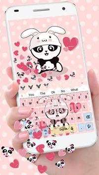 Cute Panda Bunny Gravity Keyboard Theme screenshot 2