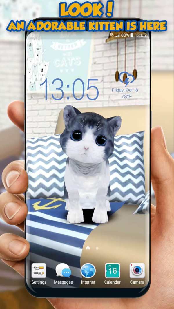 3D Cat Teaser Live Wallpaper screenshot 1