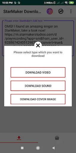 Download video for StarMaker - StartDownloader screenshot 3