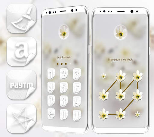 White Flower Launcher Theme скриншот 3