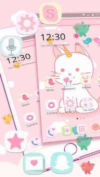 Pink Unicorn Cat Theme screenshot 3