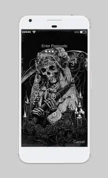 Statue Freedom Dark Skull Bones Skeleton App Lock screenshot 2