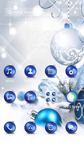 Blue shine ball APUS launcher theme & HD wallpaper screenshot 4