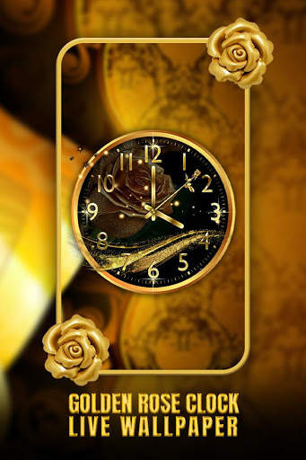 Golden Rose Clock Live Wallpaper screenshot 4