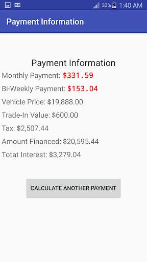 Car Loan Calculator स्क्रीनशॉट 3