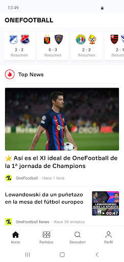 OneFootball Resultados en vivo screenshot 1
