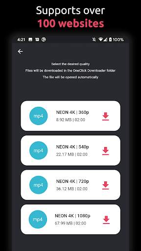 OneClick Downloader - Video Downloader Pro 4K screenshot 2