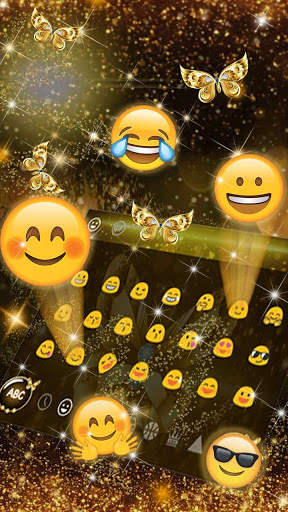 Golden Luxury Butterfly Keyboard screenshot 3