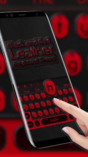 Red and Black Leather Keyboard Theme स्क्रीनशॉट 2