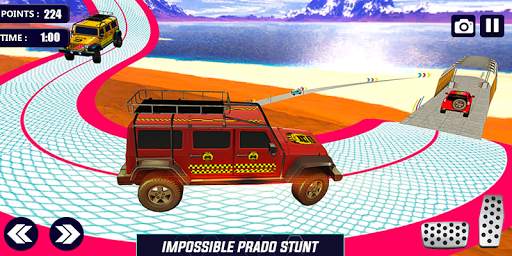 Prado Taxi Car Impossible Tracks Crazy Car Stunts screenshot 2